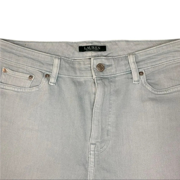 Lauren Ralph Lauren Jeans Blue Gray High Rise Premier Straight Ankle sz 10 - Picture 6 of 12